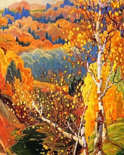 October Gold by Franklin Carmichael Diamond Painting