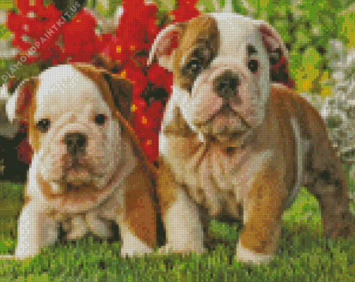 Old English Bulldog Puppies Diamond Painting