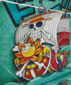 One Piece Thousand Sunny Ship Diamond Painting