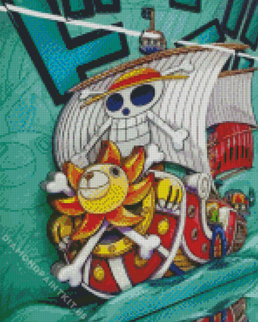 One Piece Thousand Sunny Ship Diamond Painting