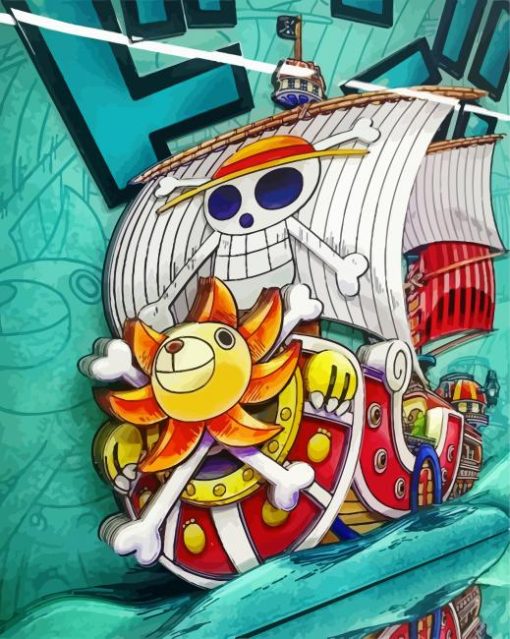 One Piece Thousand Sunny Ship Diamond Painting