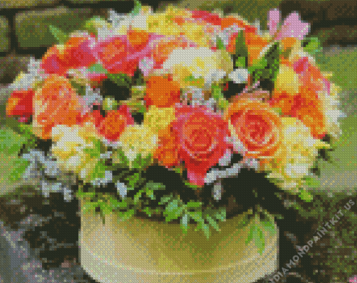 Orange Yellow Flower Box Diamond Painting