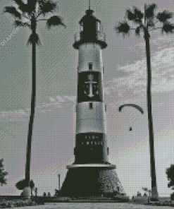 Palm Trees With Lighthouse Diamond Painting