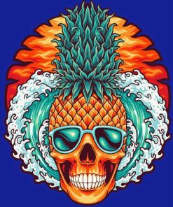 Pineapple Skull Art Diamond Painting