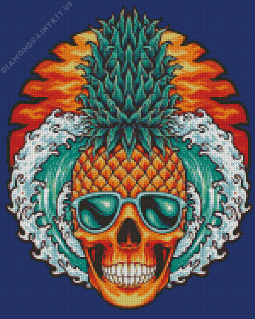 Pineapple Skull Art Diamond Painting