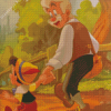 Pinocchio And Geppetto Diamond Painting