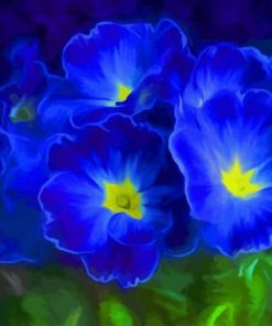 Primrose Blue Flowers Diamond Painting