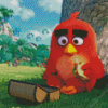 Red Angry Bird Diamond Painting