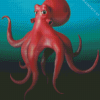 Red Octopus Diamond Painting