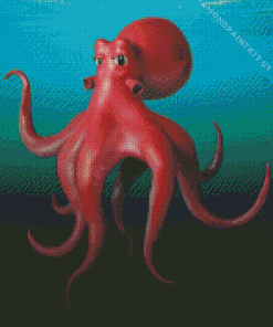 Red Octopus Diamond Painting