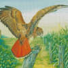 Red Tailed Hawk Bird Flying Diamond Painting