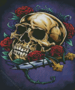 Skull and Roses Art Diamond Painting