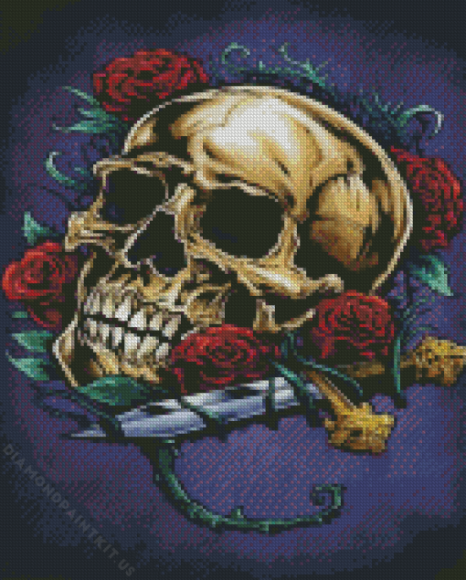 Skull and Roses Art Diamond Painting