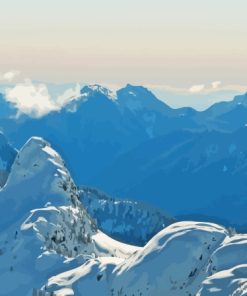 Snowy Cascade Range View Diamond Painting