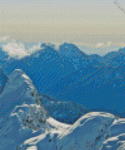 Snowy Cascade Range View Diamond Painting