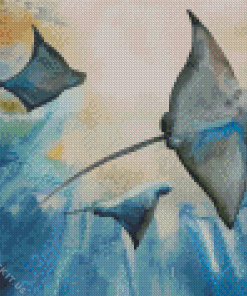 Spotted Eagle Ray Fish Underwater Diamond Painting