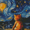 Starry Night Cat Art Diamond Painting