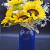 Sunflowers In Blue Jar Diamond Painting