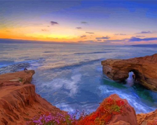 Sunset Cliffs California San Diego Diamond Painting