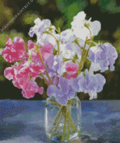 Sweetpea In Glass Jar Diamond Painting