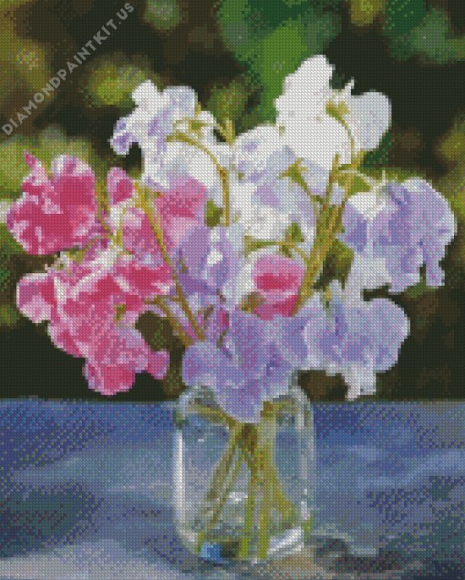 Sweetpea In Glass Jar Diamond Painting