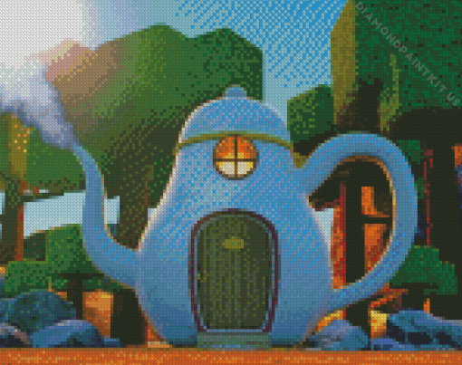 Teapot Forest House Diamond Painting