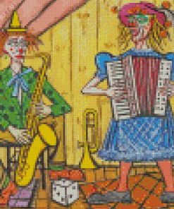 The Musical Clowns Art Diamond Painting