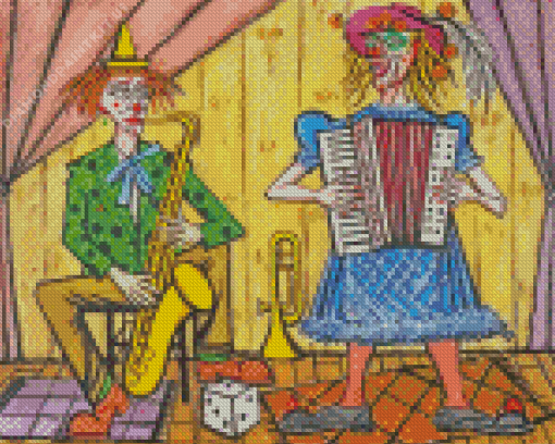 The Musical Clowns Art Diamond Painting