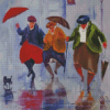 Three Ladies Dancing In The Rain Diamond Painting