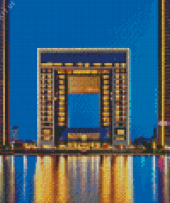 Tianjin Buildings at Night Diamond Painting