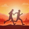 Trail Running Silhouette Diamond Painting