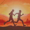 Trail Running Silhouette Diamond Painting