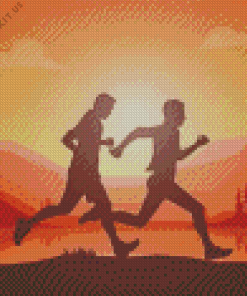 Trail Running Silhouette Diamond Painting