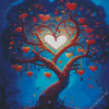 Tree Hearts Diamond Painting