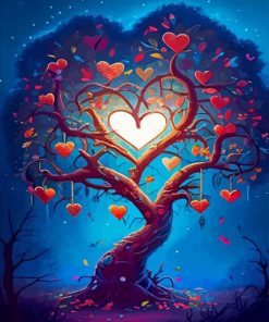 Tree Hearts Diamond Painting