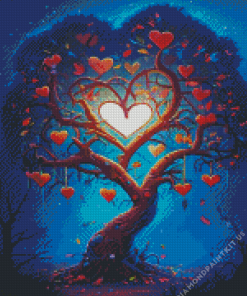 Tree Hearts Diamond Painting