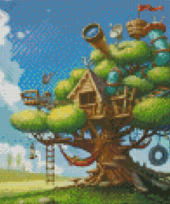 Tree House Diamond Painting