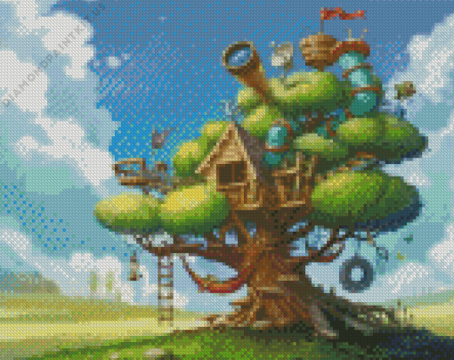 Tree House Diamond Painting