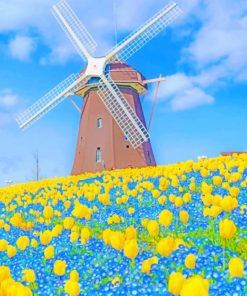 Tsurumi Ryokuchi Park Windmill Diamond Painting