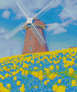 Tsurumi Ryokuchi Park Windmill Diamond Painting