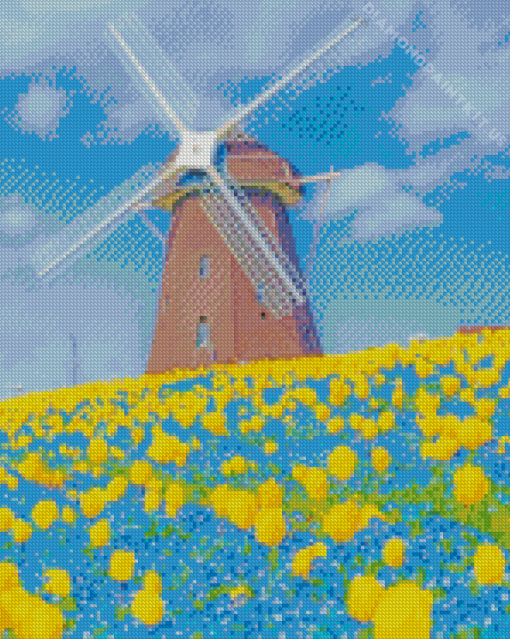 Tsurumi Ryokuchi Park Windmill Diamond Painting