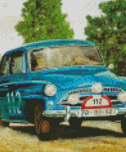 Vintage Blue Skoda Car Diamond Painting