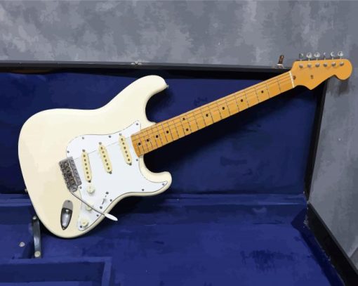 White Fender Stratocaster Guitar Diamond Painting