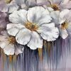 White Abstract Flowers Diamond Painting