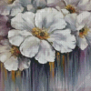 White Abstract Flowers Diamond Painting