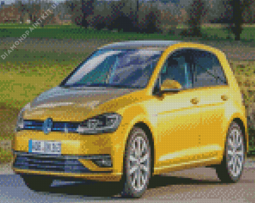 Yellow Mk7 Golf Diamond Painting