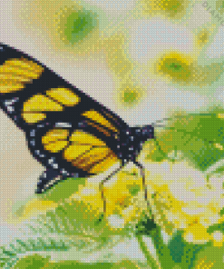 Yellow Monarch Butterfly On Flower Diamond Painting