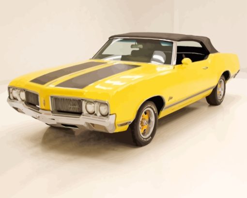 Yellow Oldsmobile Cutlass Supreme Diamond Painting