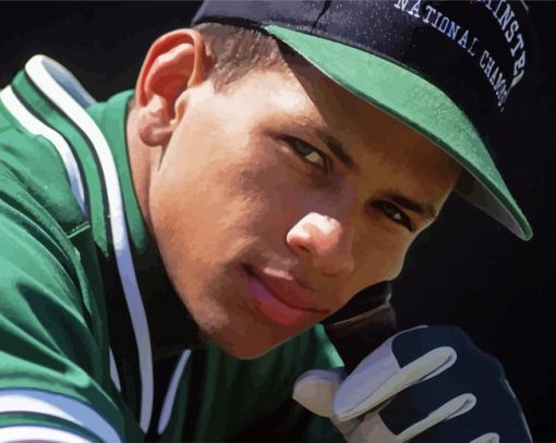 Young Alex Rodriguez Player Diamond Painting