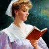 Young Beauty Reading Her Prayerbook Diamond Painting